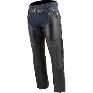 Chaps de moto en cuir noir premium pour homme ML1191 2025, doublure thermique à fermeture à pression, vêtements de course automobile - Product Image 2