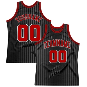 Wholesale Direct OMMIZ INDUSTRY Top Quality Custom White Black Pinstripe Black-Old <b>Gold</b> Authentic Basketball Jersey - Product Image 5