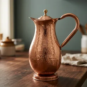 Jarra de Agua de Cobre Puro de Alta Calidad con Asa de Latón, Diseño Tradicional para el Hogar, Cocina, Hotel, Restaurante y Uso en la Comedor - Product Image 5