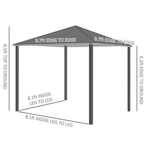 Gazebo da Giardino 3x3 Metri Grigio Scuro Serie AS con Tettoia e Pergola - Product Image 5