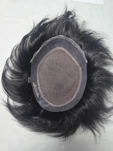 ผมแท้ของผู้ชายชาวอินเดียแบบ Remy สำหรับวิกผมแบบ Lace Front Toupee พร้อมฐาน PU เนื้อผมตรงแบบ Capilar Hair Patches - Product Image 3