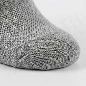 Gray Crew <b>Socks</b> Solid Knitted Breathable Polyester Spandex <b>Men</b> Women Casual Daily Wear Spring Season Standard Thickness - Product Image 6