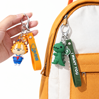 Porte-clés Mascotte 3D Personnalisé en PVC Écologique, Dragonne en Silicone Imprimée UV, Faible MOQ, Figurine en Caoutchouc Souple Personnalisée pour Entreprises