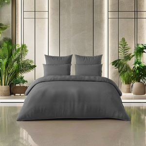 Juego de Sábanas Grises Modernas Minimalistas Lisas – Colección de Ropa de Cama de Algodón Premium, Suave y Transpirable - Product Image 2