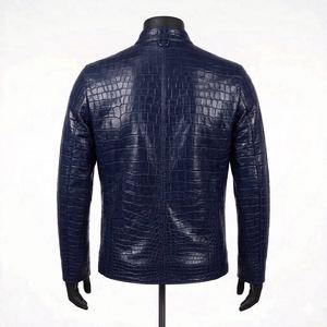 Fashionable Zipper Pockets Front Logo Hooded Stand Collar Custom Pu <b>Leather</b> <b>Jackets</b> Breathable Windproof for Men - Product Image 3