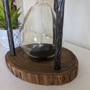 Magnifique Sablier Décoratif Noir Art Déco Grand Format 60 Minutes en Verre Borosilicate Fait Main Sablé pour la Décoration Intérieure - Product Image 4
