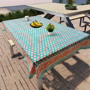 Mantel de Tela Estampado a Mano con Diseños Florales Indios, 100% Algodón, Personalizable, Ecológico, para el Hogar - Product Image 1