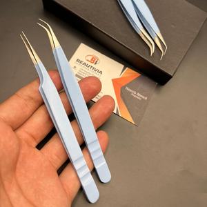 แหนบขนตาปลอมสีฟ้าคงทนแหนบยึดขนตาแบบโค้งแยกได้อย่างแข็งแรงและสมบูรณ์แบบ - Product Image 3