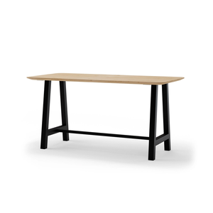 Mesa de Bar Moderna de Madera Resistente con Base Metálica Duradera para Restaurante, Cafetería, Pub, Bistro, Hotel, Cocina, Hogar, Bar, Muebles Comerciales - Product Image 1