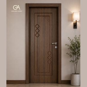Puerta de Dormitorio GA-28L de Madera Sólida Personalizada con Elegante Diseño de Ranuras - Product Image 2