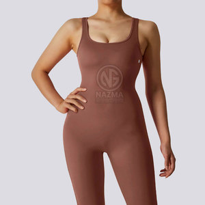 Factory Made Reasonable Price Design Your Own Women Gym <b>Jumpsuits</b> Summer Knitted Solid Color Breathable Quick Dry High Quality - Product Image 5
