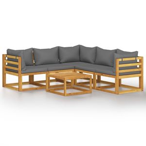 Set Lounge da Giardino in Legno Grigio Scuro - Product Image 2