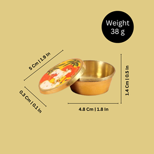 Brass Printed Design Kumkum Holder for Pooja, Gifting and Home Decor - Product Image 2