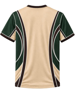 Men Beige Dark Green Brown Sport <b>T</b>-<b>Shirt</b> Shorts Set Breathable Quick Dry Gym Wear Athletic Running Training Activewear Color - Product Image 2