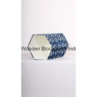 Poubelle hexagonale écologique à couvercle roulant ouvert, motif géométrique, nouveau design, en stock, pour la maison