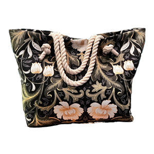 กระเป๋าถือลายใบไม้ Eliel สำหรับผู้หญิง พิมพ์ตามสั่ง ดรอปชิป กระเป๋าสะพายเชือกป่าน แฟชั่นคลาสสิก กระเป๋าโท้ทสำหรับวันหยุดพักผ่อนสำหรับสุภาพสตรี - Product Image 1