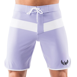 Shorts de bain pour hommes, blanc lavande, à séchage rapide, avec cordon de serrage, légers, pour sports nautiques - Product Image 1