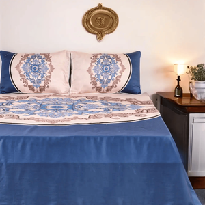 Elegante Juego de Sábanas Dobles con Estampado Floral Azul, con Fundas de Almohada, Juego de Ropa de Cama de Algodón Suave de Lujo a Precios de Exportación - Product Image 2