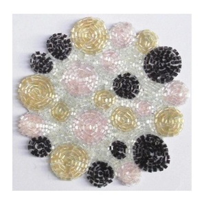 Multicolor Dot Design Glass Bead Coaster Set of 4 <b>Coffee</b> Mug Tea Cup Drink Glass Dining <b>Table</b> Use Coaster Ideal Festive Occasion - Product Image 3
