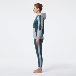 Custom Design Women's Full Sleeve Hooded <b>Polyester</b> <b>Tracksuit</b> Two Tone Regular Fit Jogger Set Casual Autumn Winter Clothing - Product Image 4