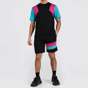 Conjunto de Dos Piezas para Hombre, Camiseta y Pantalones Cortos para Estar en Casa, Cómodos, Suaves, Transpirables, Corte Relajado, Etiqueta Personalizada, Colores Personalizados - Product Image 1
