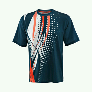 Camiseta de Tenis de Manga Corta con Cuello Redondo y Diseño de Puntos Sublimados para Hombre, de Poliéster, Absorbente de Humedad, Ropa de Verano - Product Image 1