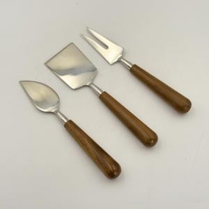 Acacia <b>Wooden</b> Handle Cheese Slicer <b>Set</b> Stainless Steel with Mirror Polished for Tabletop Home Restaurant and Wedding Gift Use - Product Image 4