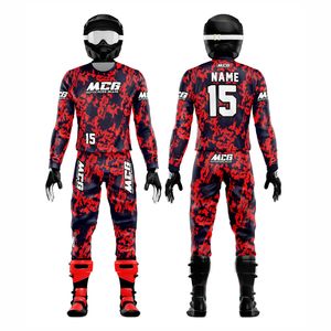 Traje de Motociclismo para Hombre de Excelente Calidad, 100% Poliéster, Nuevo Diseño Vintage, Impresión por Sublimación, Jersey y Pantalón para Carreras MX - Product Image 1