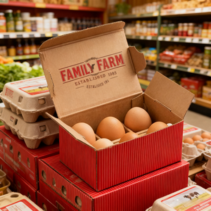 Boxit.pk Premium Corrugated Cardboard <b>Egg</b> <b>Storage</b> Mailer Box with Custom Logo and Offset Printing - Product Image 3