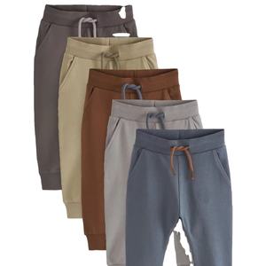 Pantalons de jogging en tricot pour bébés unisexes en gros, taille élastique, mi-longueur, décontractés, en molleton 100% coton, écologiques, 220g, 1-10 - Product Image 3