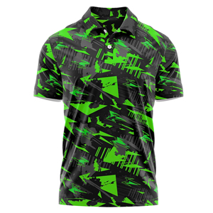Chemises polo pour hommes de haute qualité, à motif personnalisé, imprimées par sublimation, haut de gamme, à séchage rapide, respirantes, en polyester, sublimation - Product Image 4