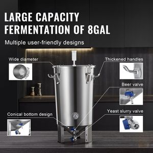 Fermentatore per Birra da 8 Galloni in Acciaio Inox 304, Nuovo Kit per Produzione Casalinga di Birra - Product Image 6