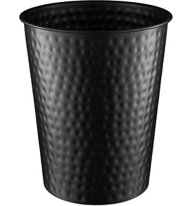 Poubelle noire mate martelée décorative multi-usages pour salles de bain, cuisines, halls, balcons, bureaux et entrées - Product Image 1