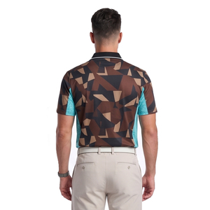 Men Wholesale Custom Design Golf Jersey Sublimation Mens Golf Shirts Shorts Sleeve Golf Polo Shirt - Product Image 2