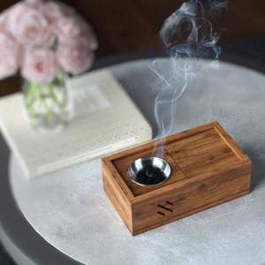 Caja Clásica de Madera para Quemador de Incienso Bakhoor con Almacenamiento Oculto - Product Image 4