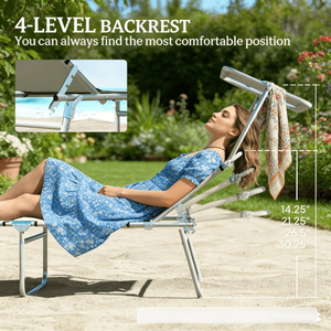 Chaises longues pliantes confortables pour la piscine, chaises longues pliantes pour l'extérieur - Product Image 5