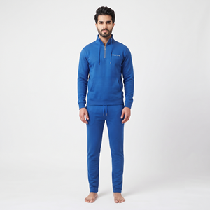 Vêtements de sport de haute qualité, ensembles de survêtements unis en molleton de coton pour hommes, veste et pantalon de jogging pour l'entraînement - Product Image 5