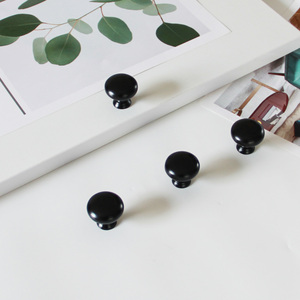 High Quality Modern Matte <b>Black</b> Zinc Alloy Mushroom <b>Knob</b> for Kitchen Cabinet Drawer Nightstand Bathroom Minimalist Round Handle - Product Image 3