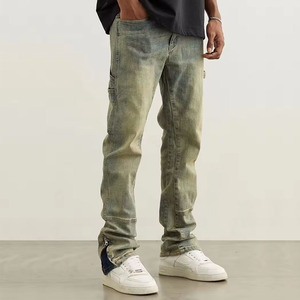 Jean en denim extensible slim fit premium pour homme, délavé bleu, déchiré, tendance et décontracté pour le quotidien - Product Image 5