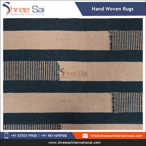 Alfombra persa con patrón geométrico 100% lana y algodón diseño moderno Alfombra tejida bordada hecha a mano importada de la India - Product Image 5