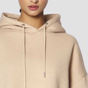 Sudadera con Capucha Corta Oversize para Mujer, de Manga Larga, Color Liso, de Forro Polar, con Bolsillos, Estilo Hombro Caído, para Otoño - Product Image 2