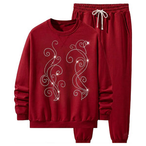 Ensemble de survêtement pour homme avec strass, vêtements décontractés pour un confort quotidien et un style streetwear moderne - Product Image 1