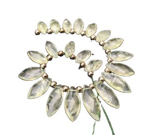 ลูกปัดอัญมณีพรีไนท์ธรรมชาติ1เส้น21ชิ้นลูกปัดมุกหินกึ่งสำเร็จรูป - Product Image 1