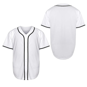 Wholesale Plain White Baseball Jerseys Trim Button <b>Down</b> Sports Wear Breathable Mesh Team Uniform Custom - Product Image 4