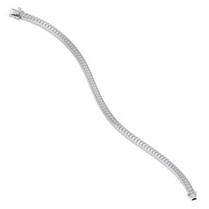 Moissanite Tennis Bracelet Silver Baguette Cut Sparkling Elegant <b>Gift</b> Her Engagement Wedding Party Anniversary Bridal Trendy GRA - Product Image 4