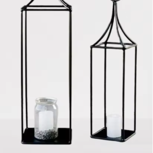 Wholesale Bulk Selling Handmade Portable Metal Candle <b>Lantern</b> <b>Set</b> of 2 Pcs With Matt Black Finish Candle <b>Lantern</b> for Garden - Product Image 1