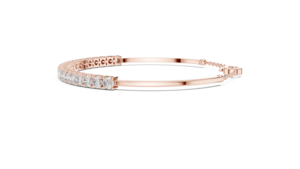 Luxury Rose Gold Round Stone Open <b>Bangle</b> <b>Bracelet</b> for Women Adjustable Chain Wedding Party Fashion Jewelry Gift - Product Image 5