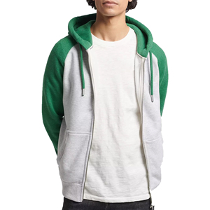 Sudadera con capucha térmica de 220 gramos, de 2 piezas con cremallera, a la moda, cortavientos, de talla grande, estilo vintage lavado, que absorbe la humedad, al por mayor - Product Image 4