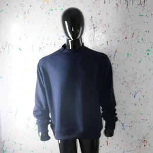 Sweat-shirt à col montant 100% BLEU avec broderie appliquée, col large, URBAN PRODUCTIONS - Product Image 2