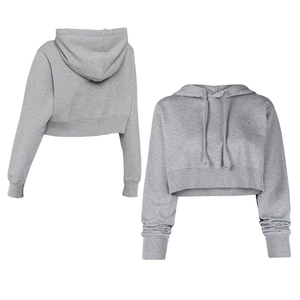 Sudadera corta de algodón para mujer, estilo casual, corte holgado, sudadera con capucha tipo pullover. - Product Image 4
